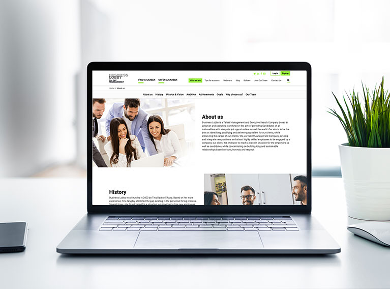 Business Lobby – Website Development & Design For Talent Management Agency