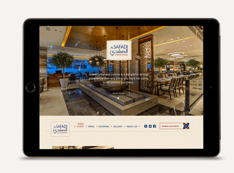 Al Safadi – Modern & Intuitive Website Design & Development For Dubai’s Lebanese Restaurant